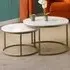 Dallas Round Nest of Tables Set of 2 - White, Marble