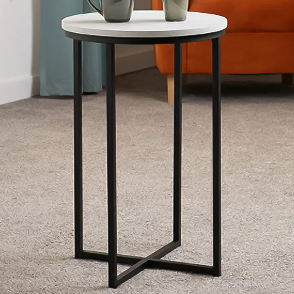 Dallas Side Table - Black, Marble