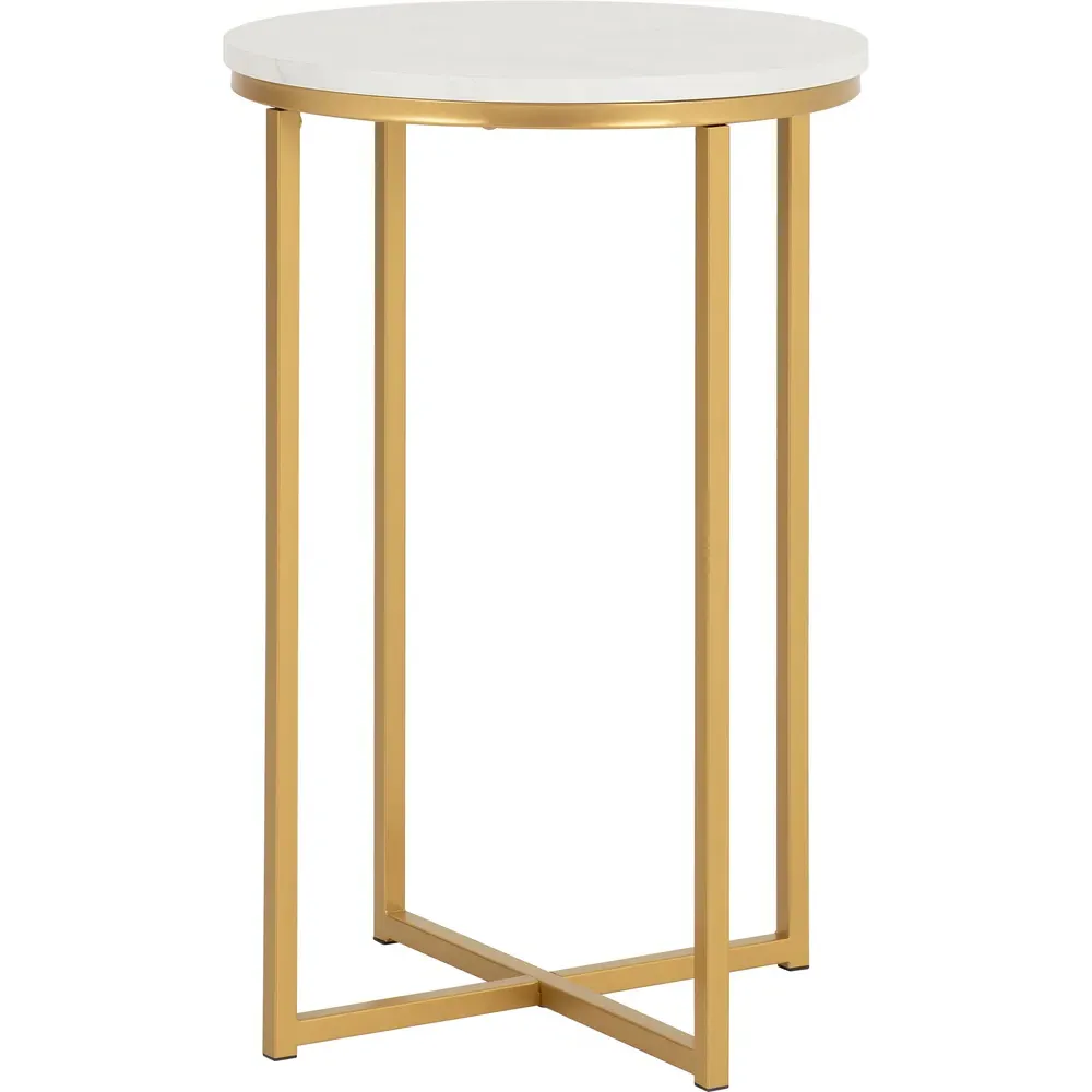 Dallas Side Table - Gold, Marble