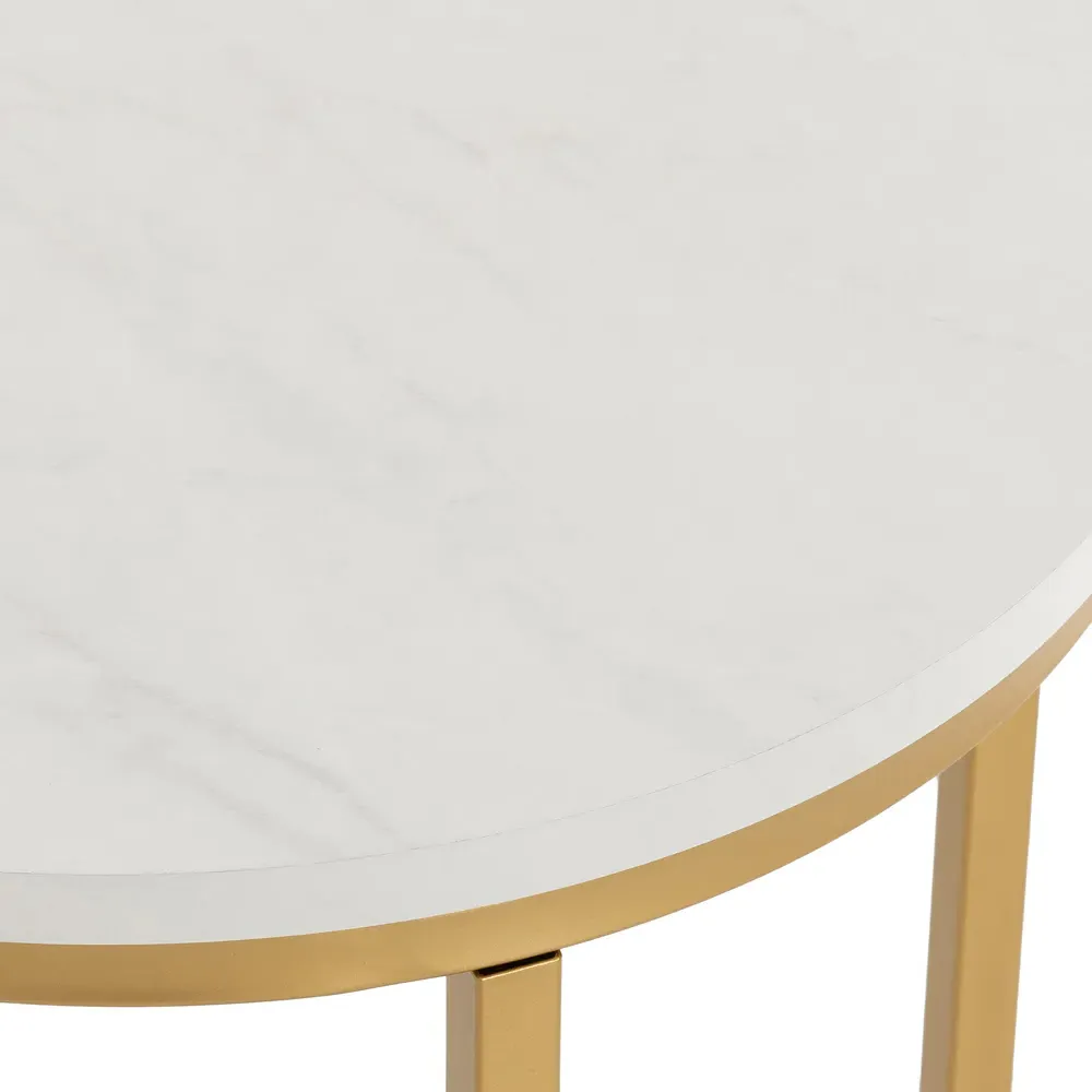 Dallas Side Table - Gold, Marble