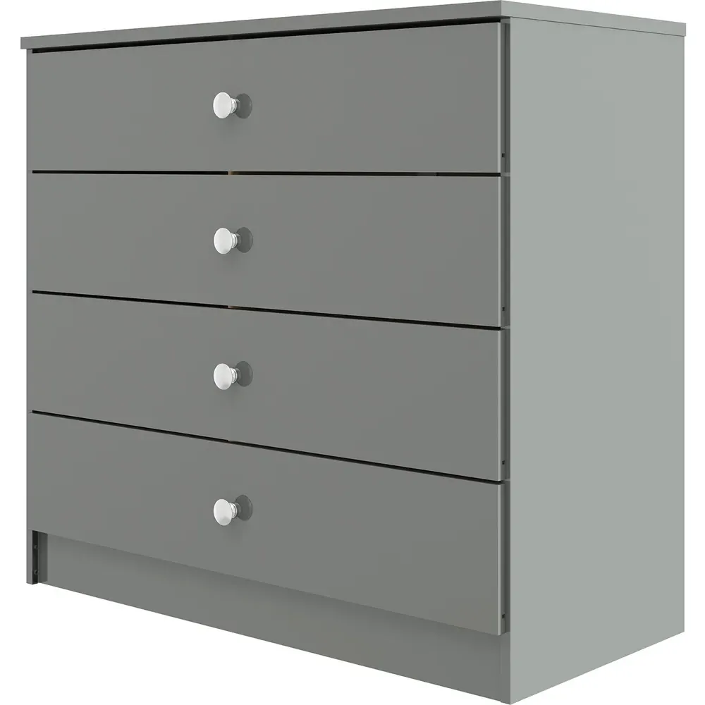 Denver 3 Door Wardrobe Set - Grey Gloss