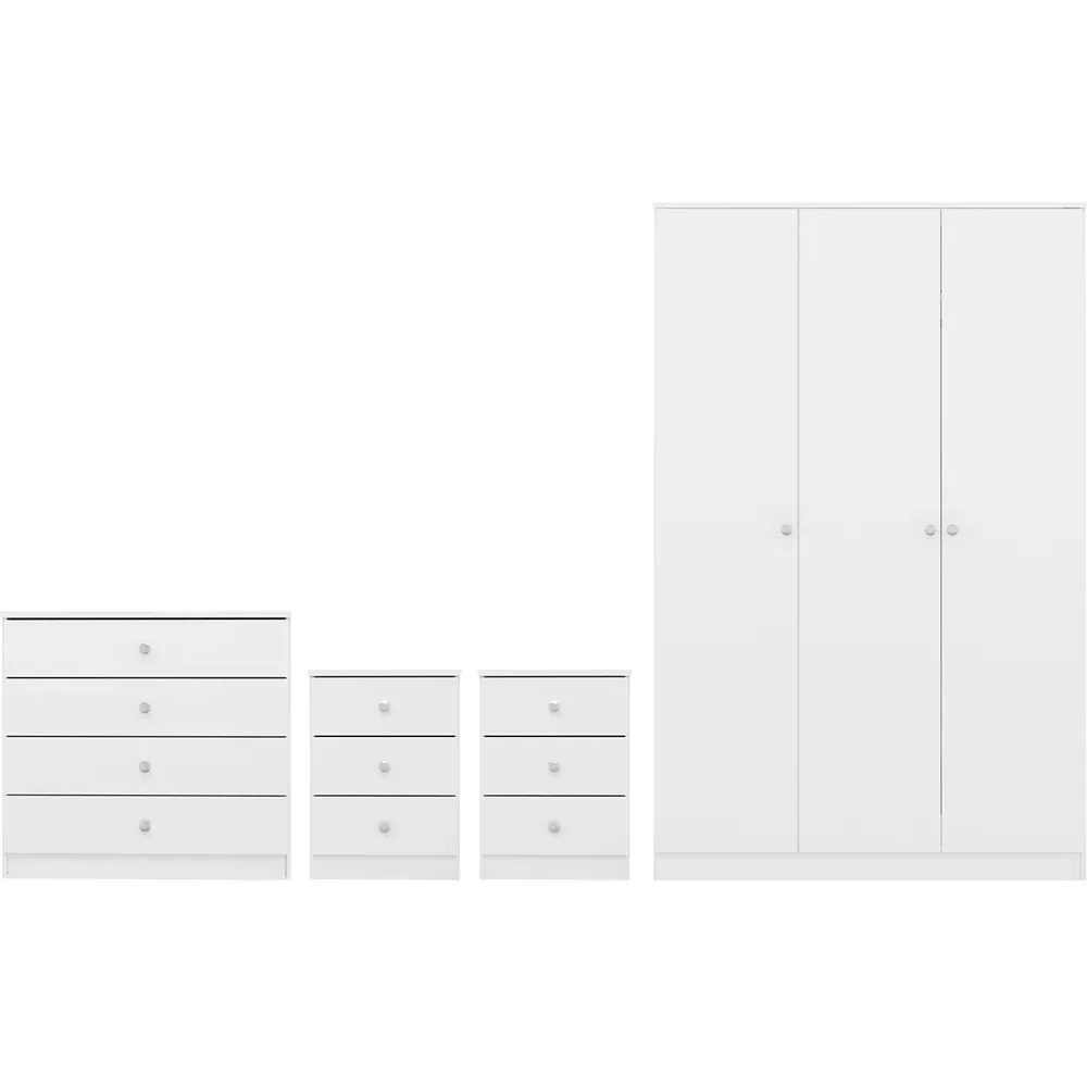 Denver 3 Door Wardrobe Set - White Gloss