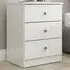 Denver 3 Drawer Bedside Table - White Gloss