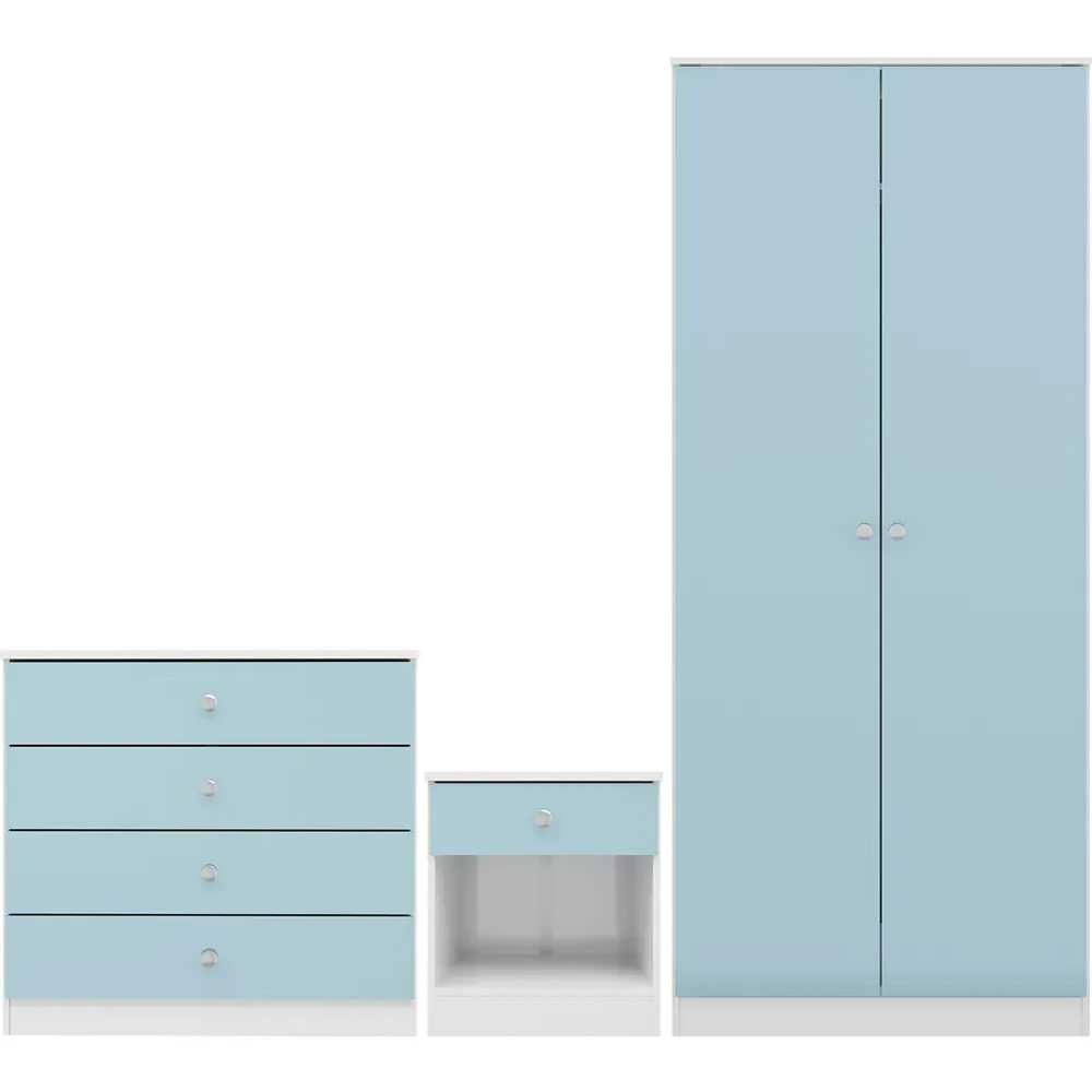Denver 3 Piece Furniture Set with Storage - Blue
