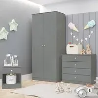 Denver 3 Piece Furniture Set with Storage - Grey Gloss