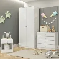 Denver 3 Piece Furniture Set with Storage - White Gloss