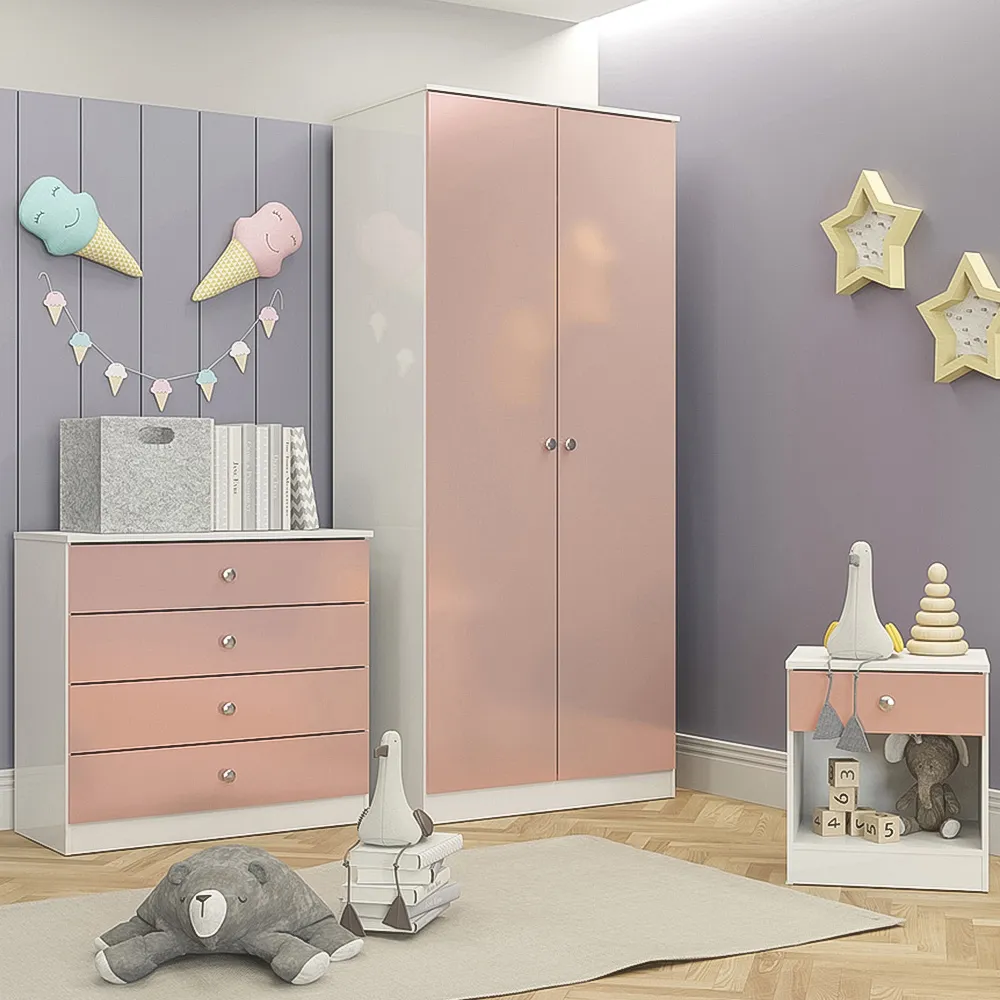 Denver 3 Piece Furniture Set with Storage - White