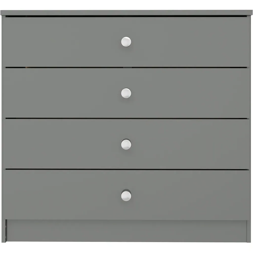 Denver 4 Drawer Storage Chest - Grey Gloss