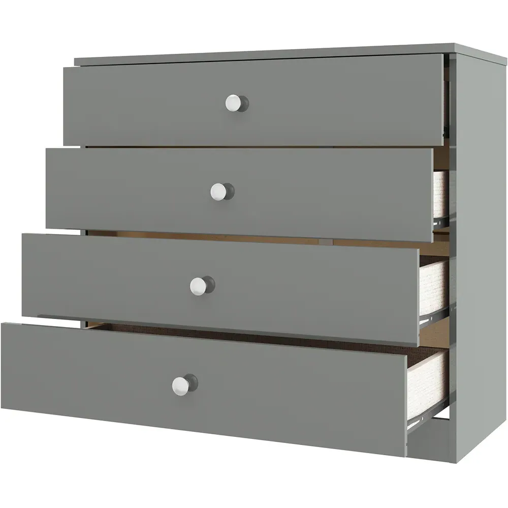 Denver 4 Drawer Storage Chest - Grey Gloss