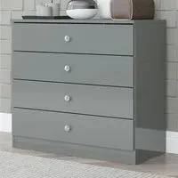 Denver 4 Drawer Storage Chest - Grey Gloss