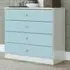 Denver 4 Drawer Storage Chest - White, Blue Gloss