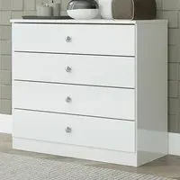 Denver 4 Drawer Storage Chest - White Gloss