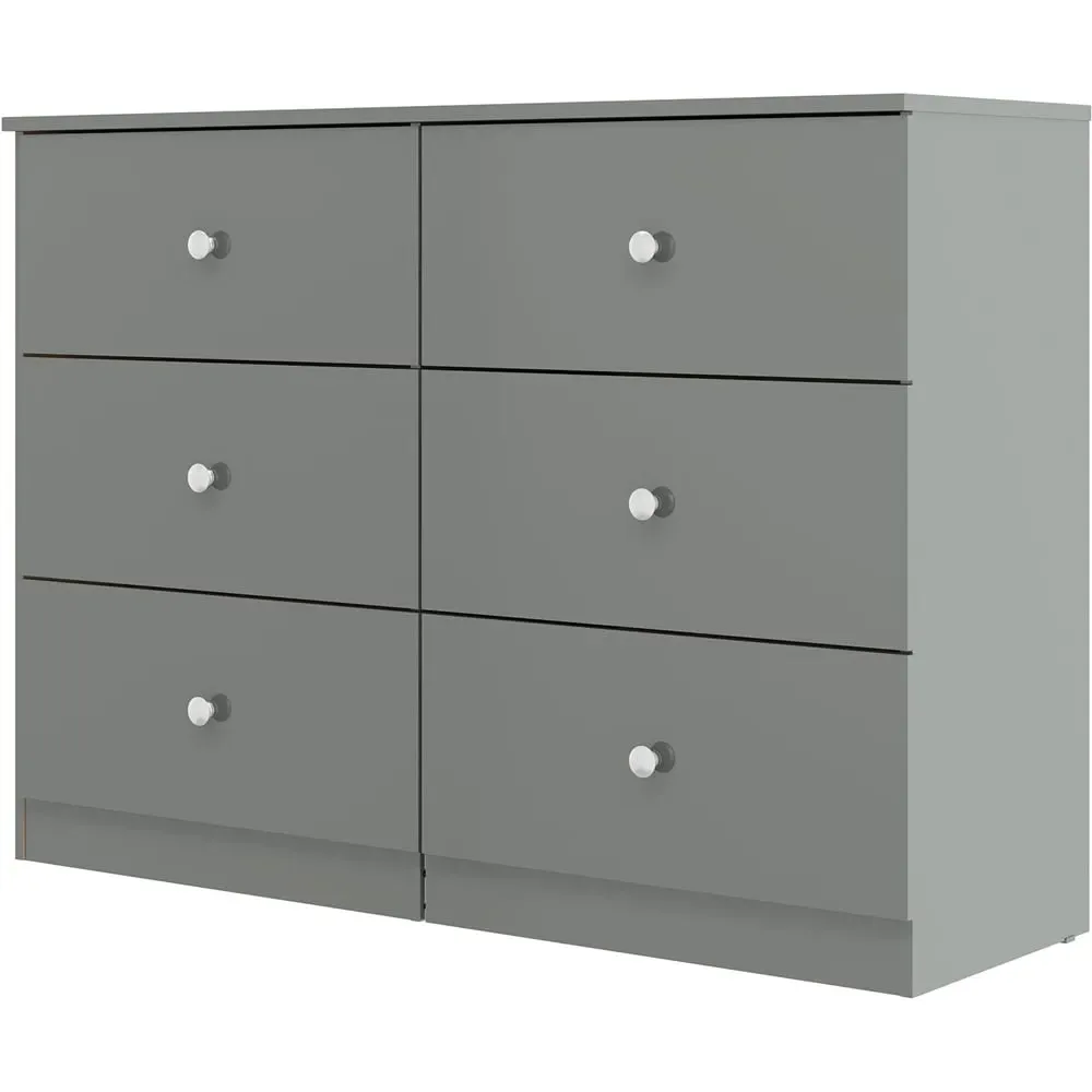 Denver 6 Drawer Storage Chest - Grey Gloss