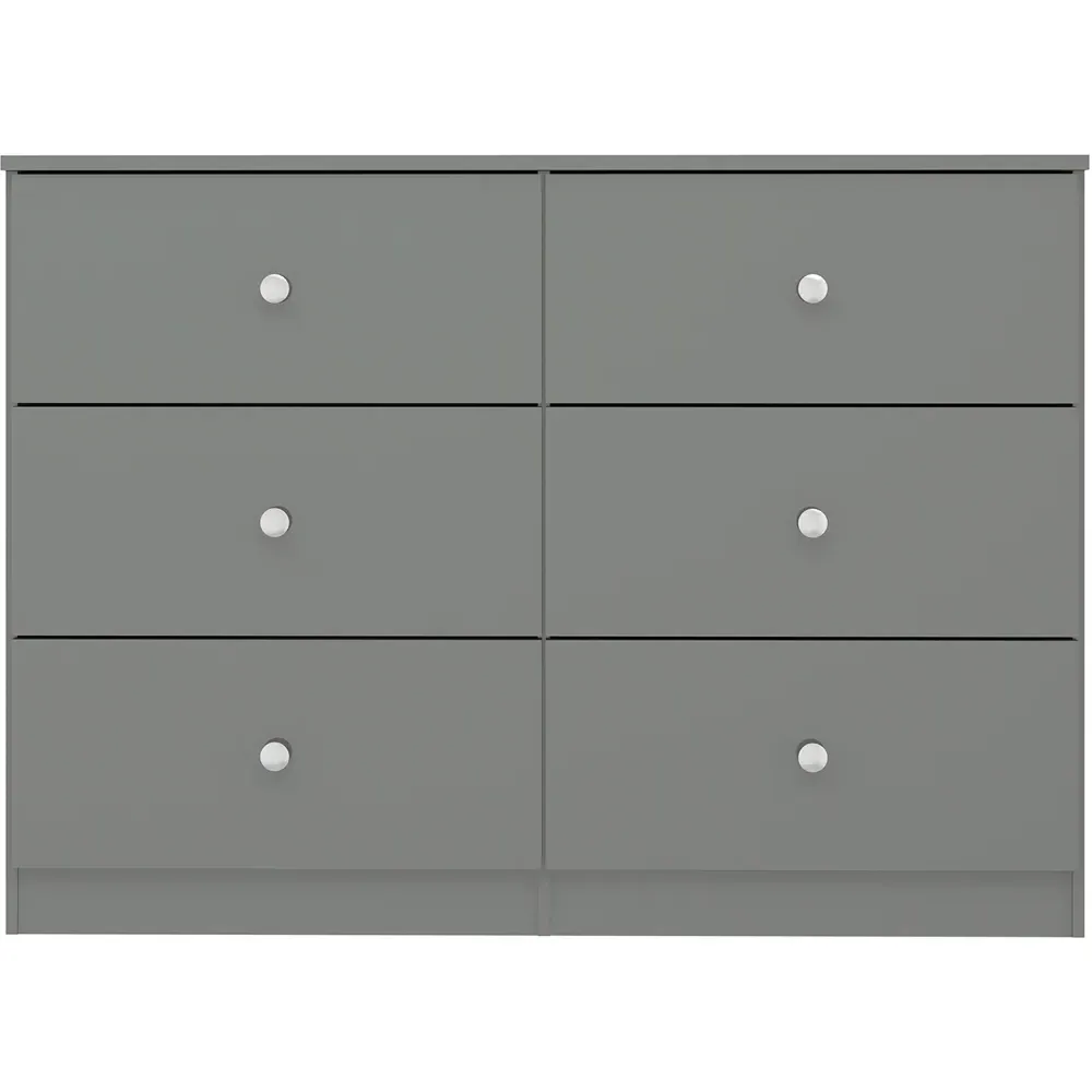 Denver 6 Drawer Storage Chest - Grey Gloss