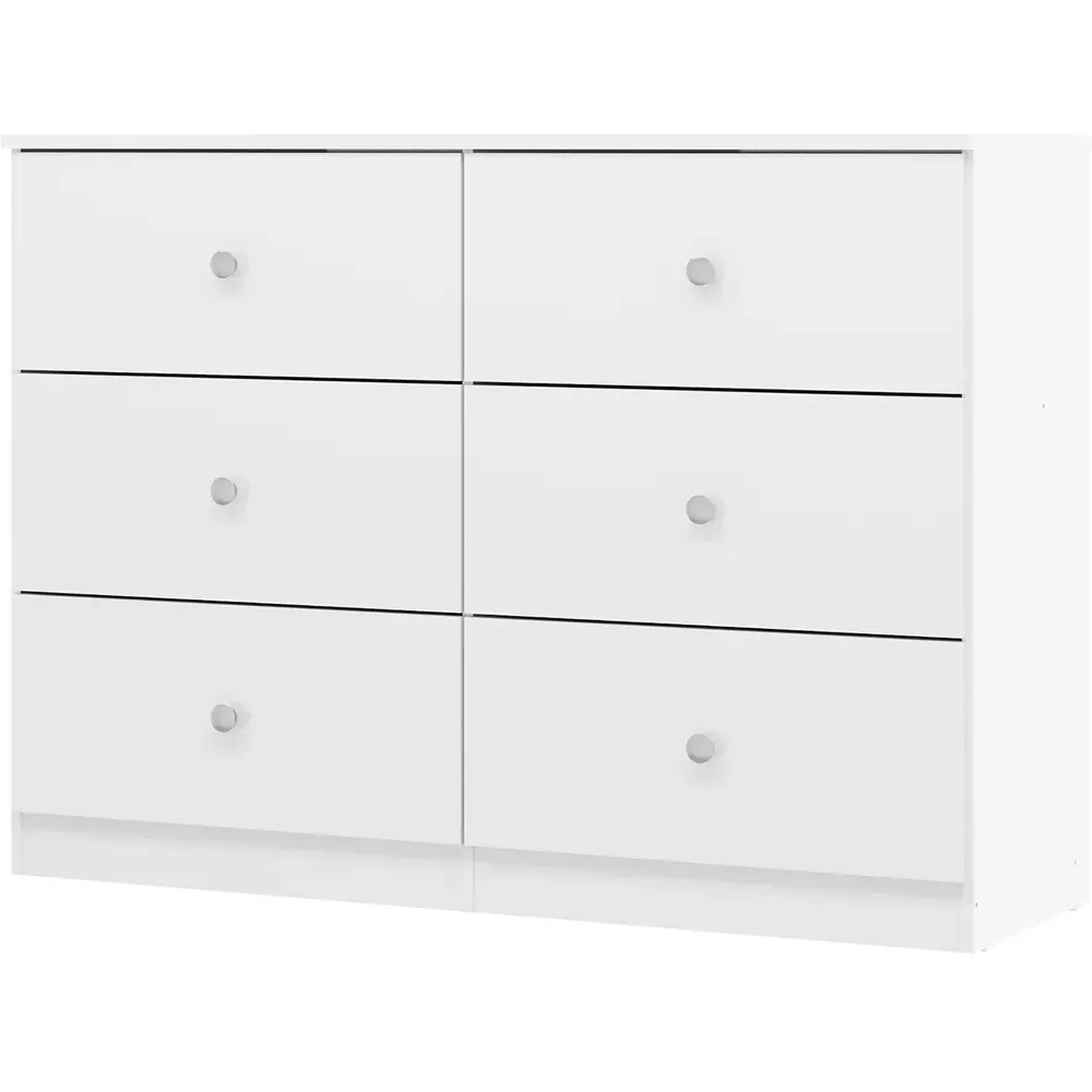 Denver 6 Drawer Storage Chest - White Gloss