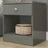 Denver Single Drawer Bedside Table - Grey Gloss