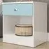 Denver Single Drawer Bedside Table - White, Blue Gloss