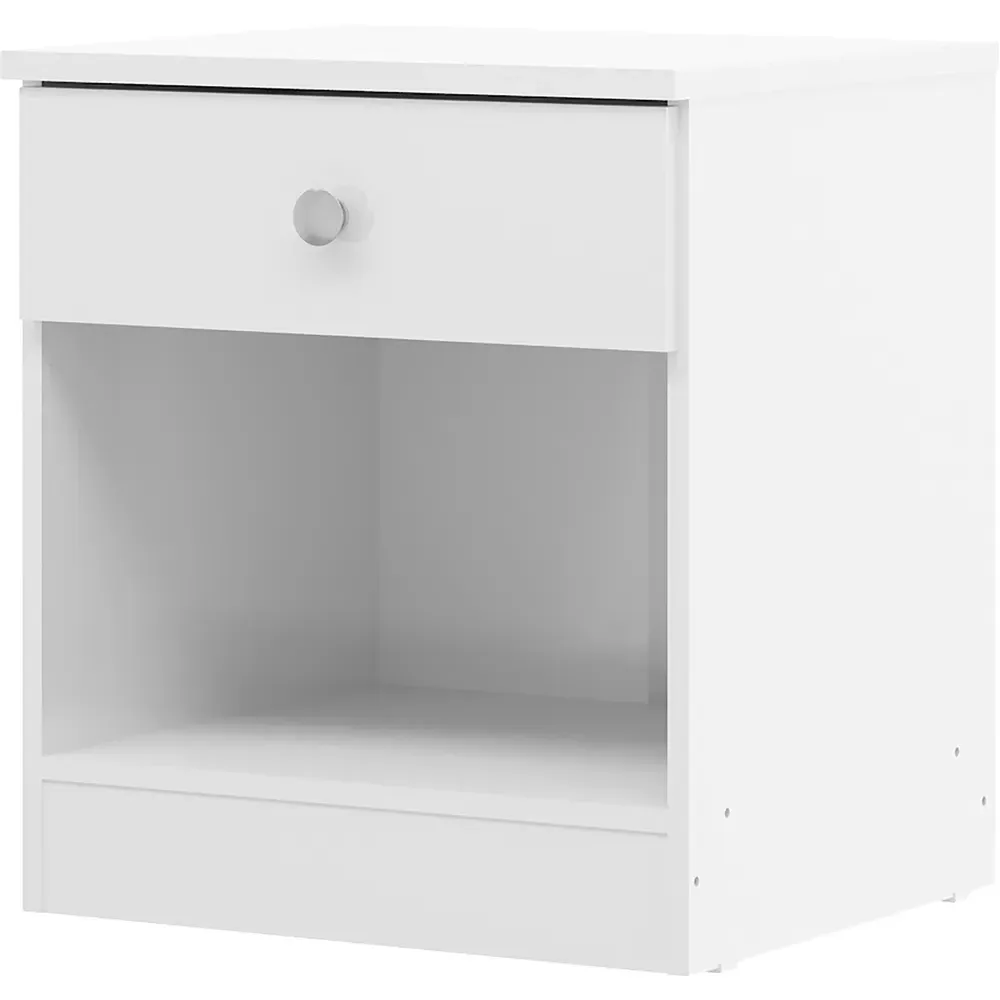 Denver Single Drawer Bedside Table - White Gloss