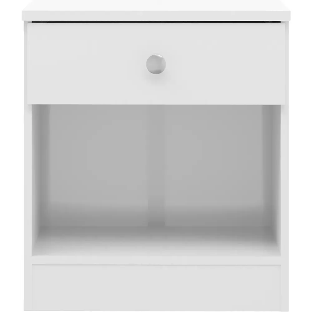 Denver Single Drawer Bedside Table - White Gloss