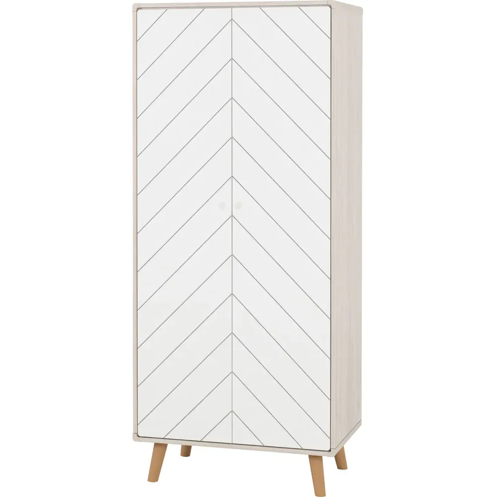 Dixie 2 Door Wardrobe - Grey, White