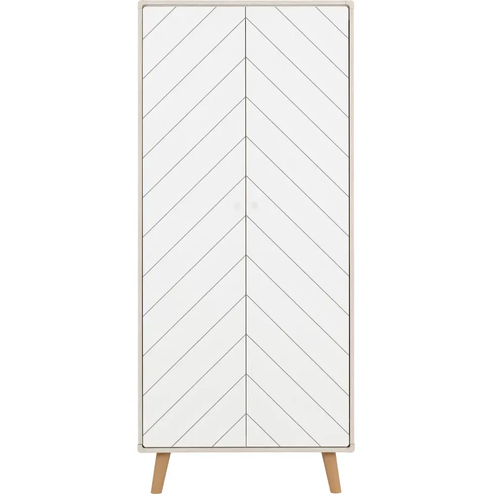 Dixie 2 Door Wardrobe - Grey, White