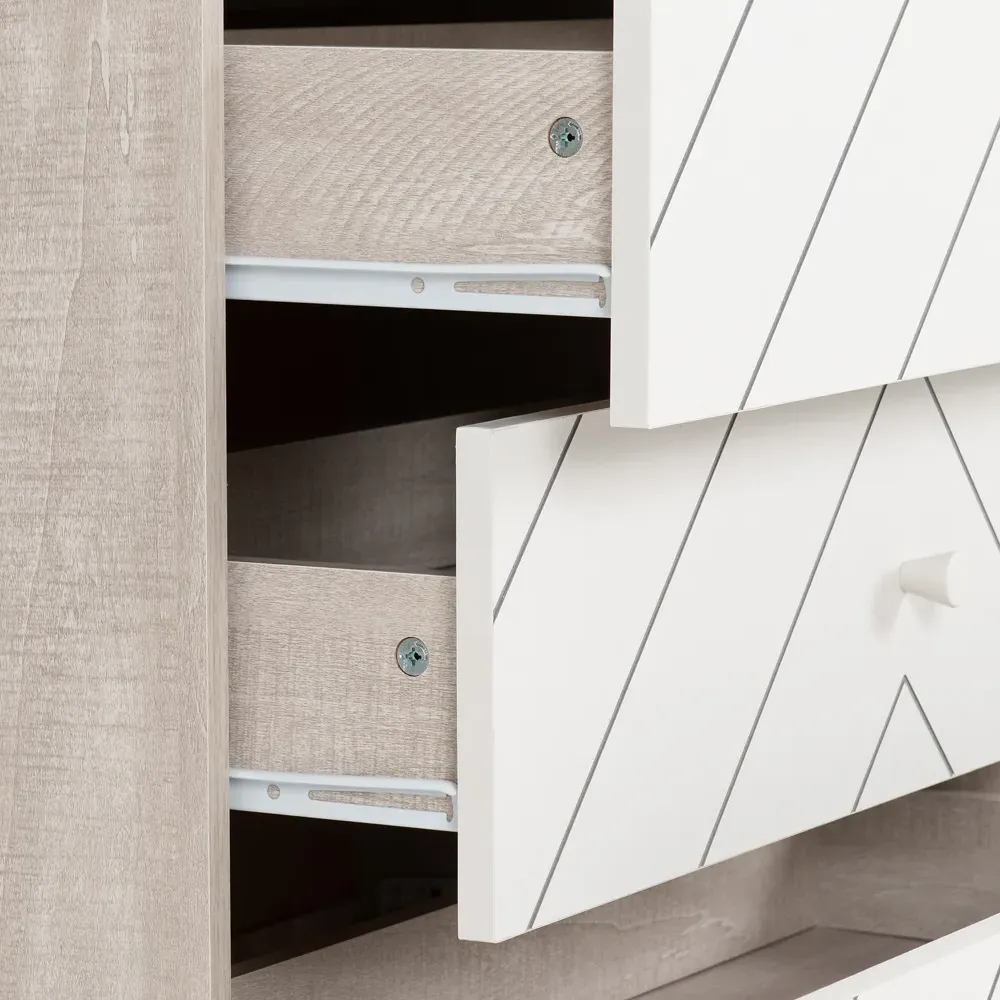 Dixie 3 Drawer Chest of Drawers - Grey, White