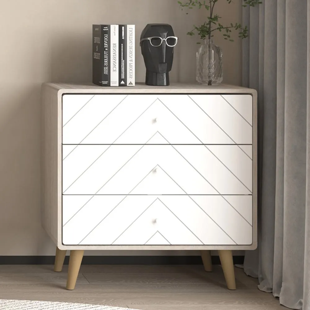 Dixie 3 Drawer Chest of Drawers - Grey, White image