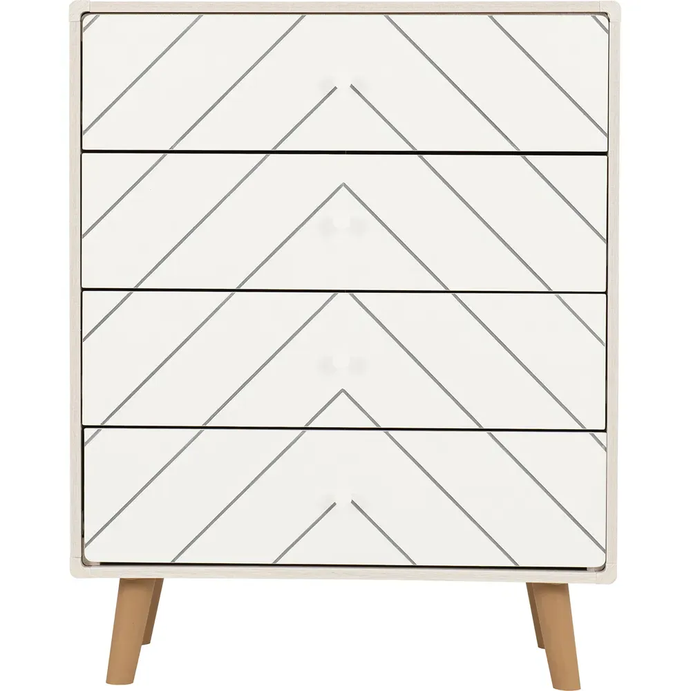 Dixie 4 Drawer Storage Chest - Dusty Grey, White