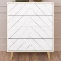 Dixie 4 Drawer Storage Chest - Dusty Grey, White