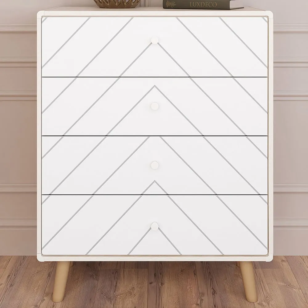 Dixie 4 Drawer Storage Chest - Dusty Grey, White image