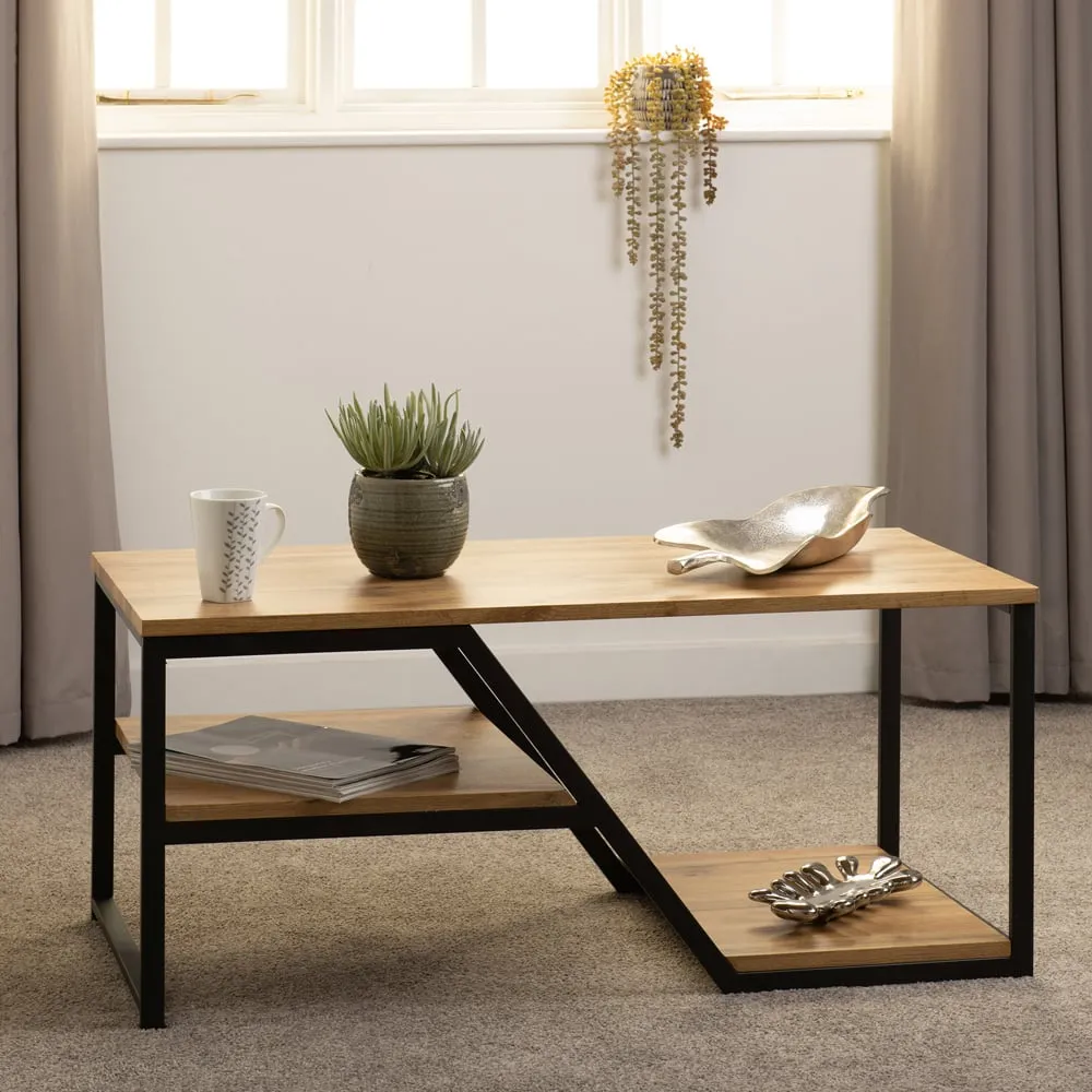 Durham Coffee Table - Black, Light Oak image