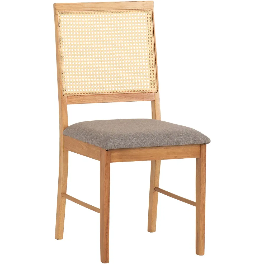 Ellis Set of 2 Dining Chairs - Grey, Oak Effect