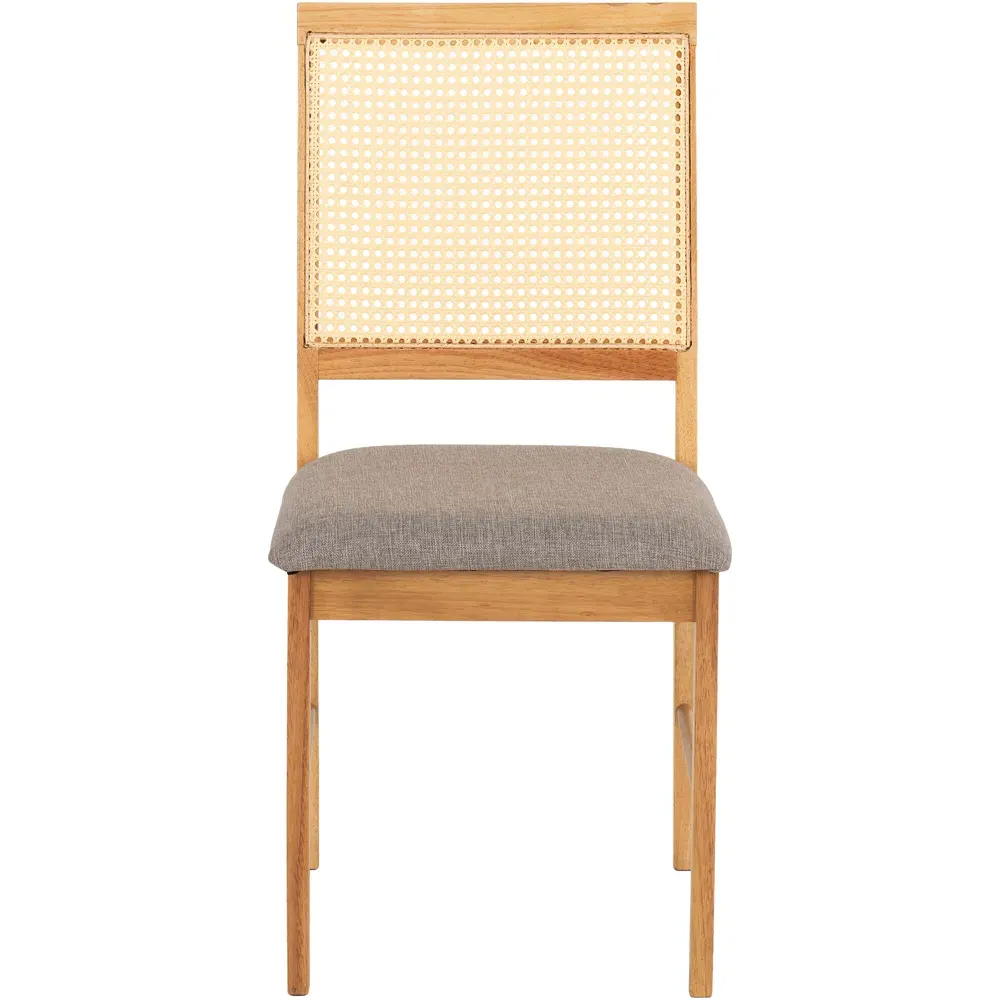 Ellis Set of 2 Dining Chairs - Grey, Oak Effect