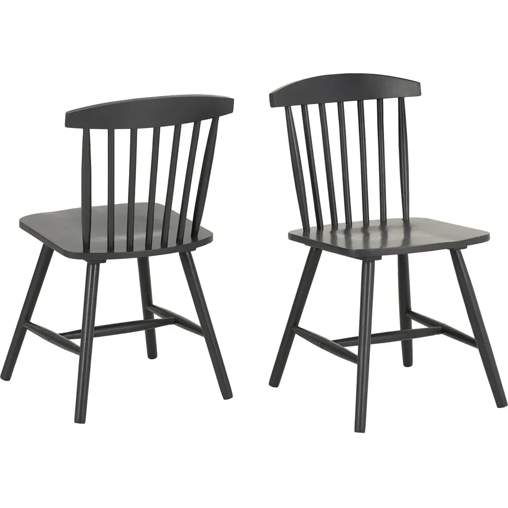 Emery Set of 2 Dining Chairs - Dark Grey