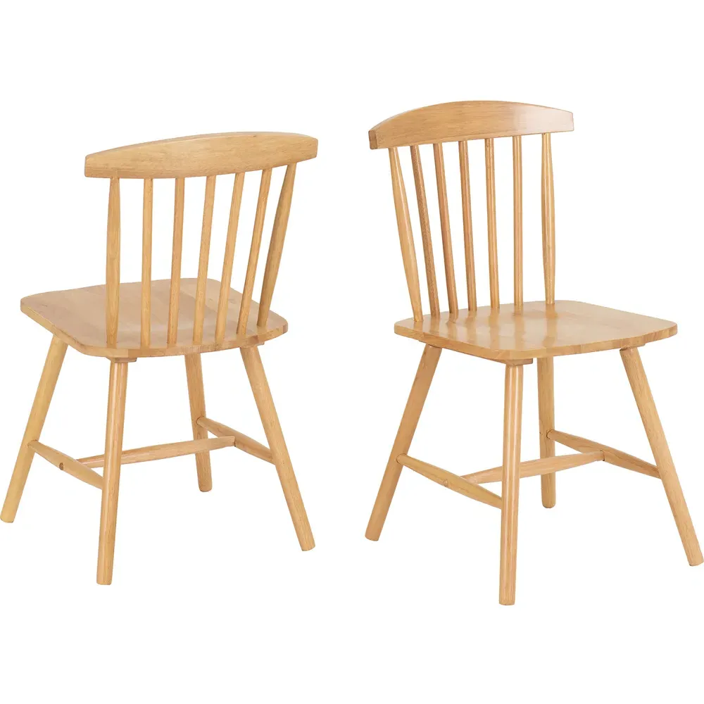 Emery Set of 2 Dining Chairs - Natural Oak