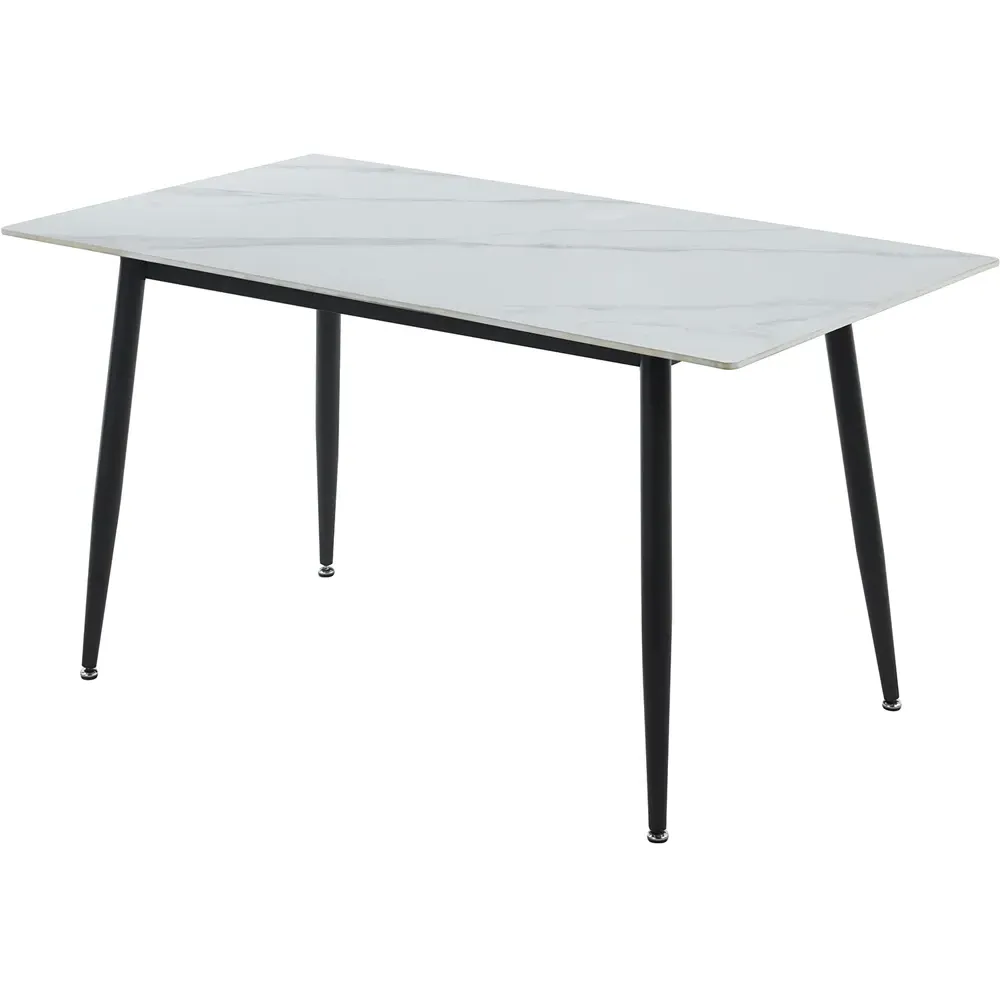 Fenton 6 Seater Dining Table - White Marble Stone