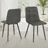 Fenton Set of 2 Dining Chairs - Dark Grey, Suede