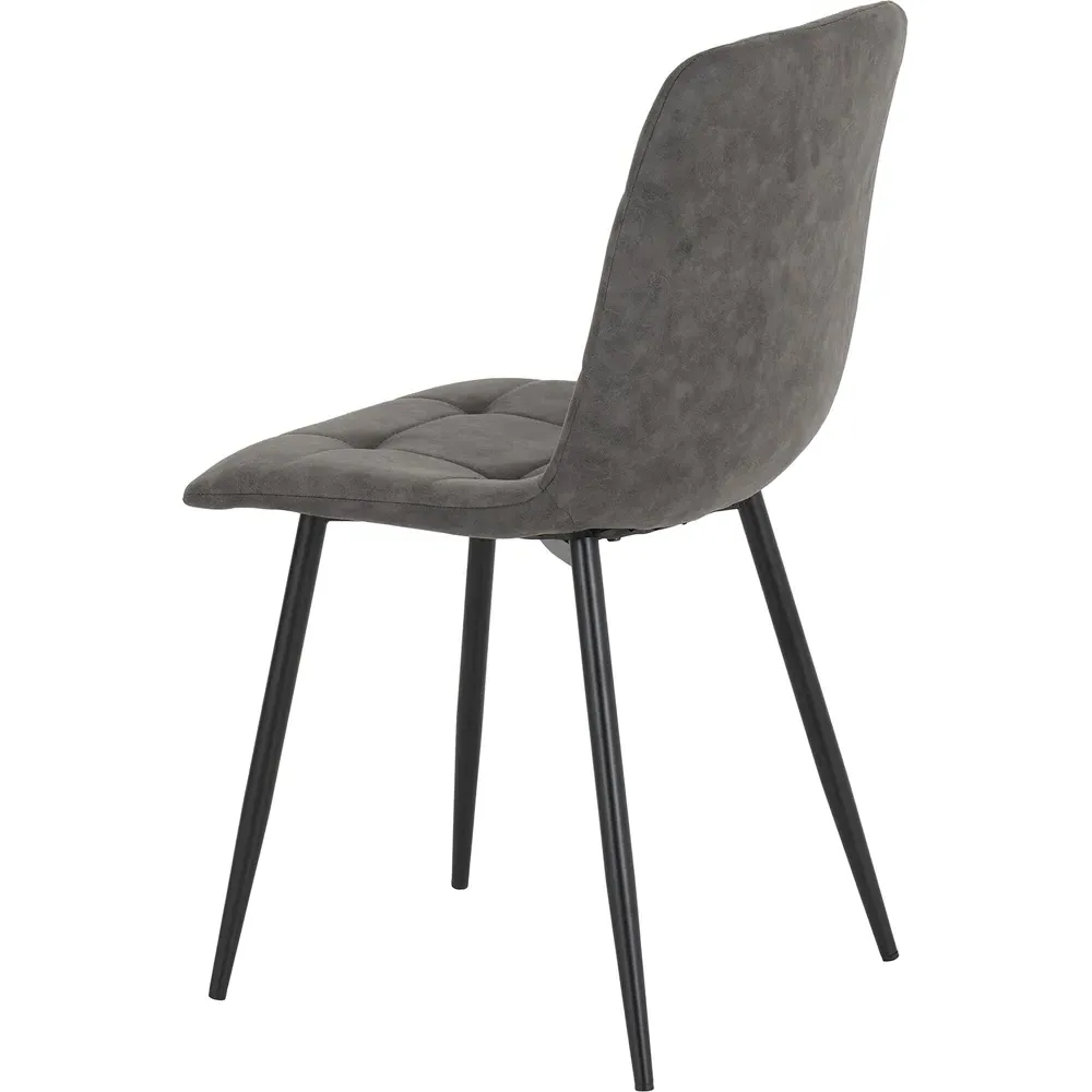 Fenton Set of 4 Dining Chairs - Dark Grey, Suede