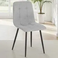 Fenton Set of 4 Dining Chairs - Light Grey, Fabric