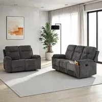 Guildford 5-Seater Recliner Suite - Grey, Fabric