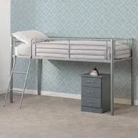 Kora Single Mid Sleeper Bed - Silver