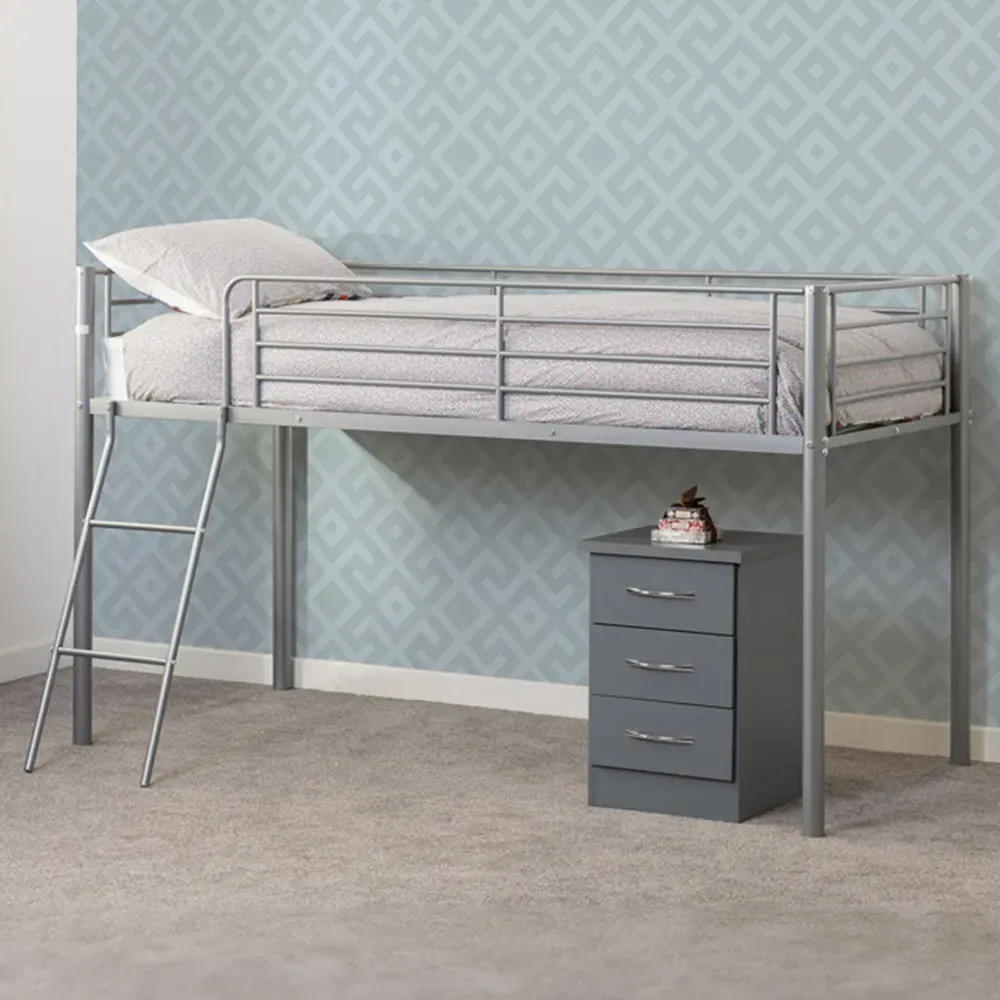 Kora Single Mid Sleeper Bed - Silver image