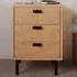 Leon 3 Drawer Bedside Table - Brown, Oak Effect