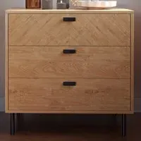 Leon 3 Drawer Chest of Drawers - Brown, Oak Effect