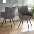 Lewis Set of 2 Carver Swivel Dining Chairs - Grey, Fabric