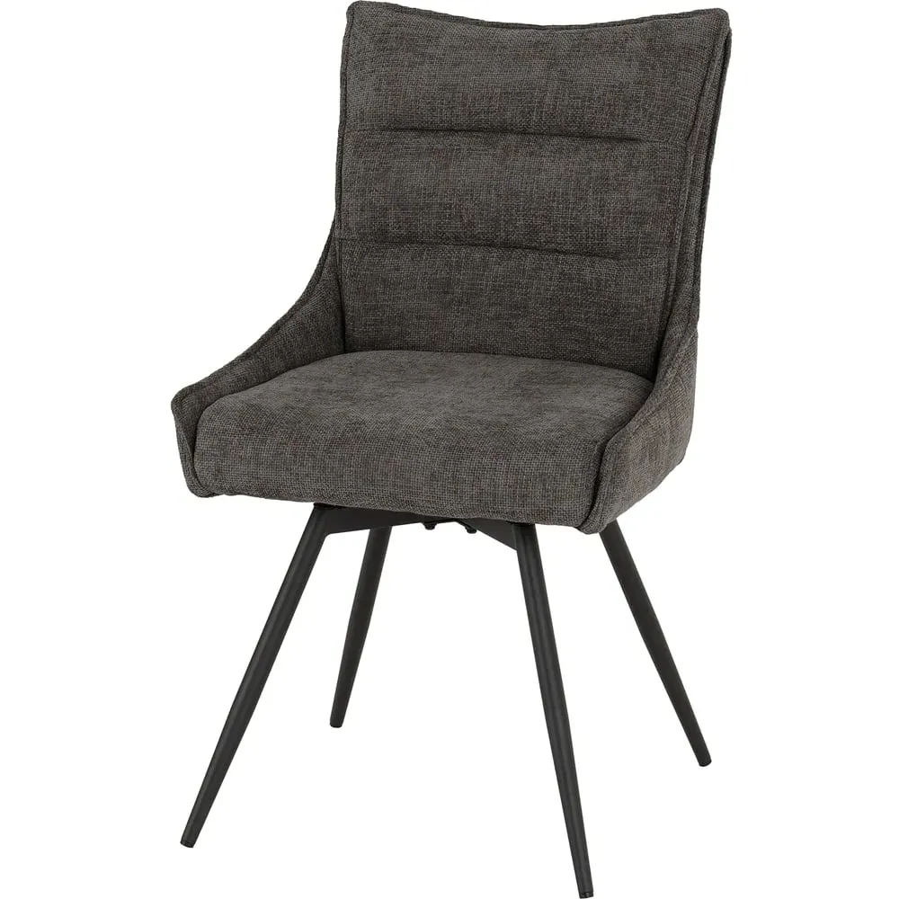 Lewis Set of 2 Swivel Dining Chairs - Grey, Fabric