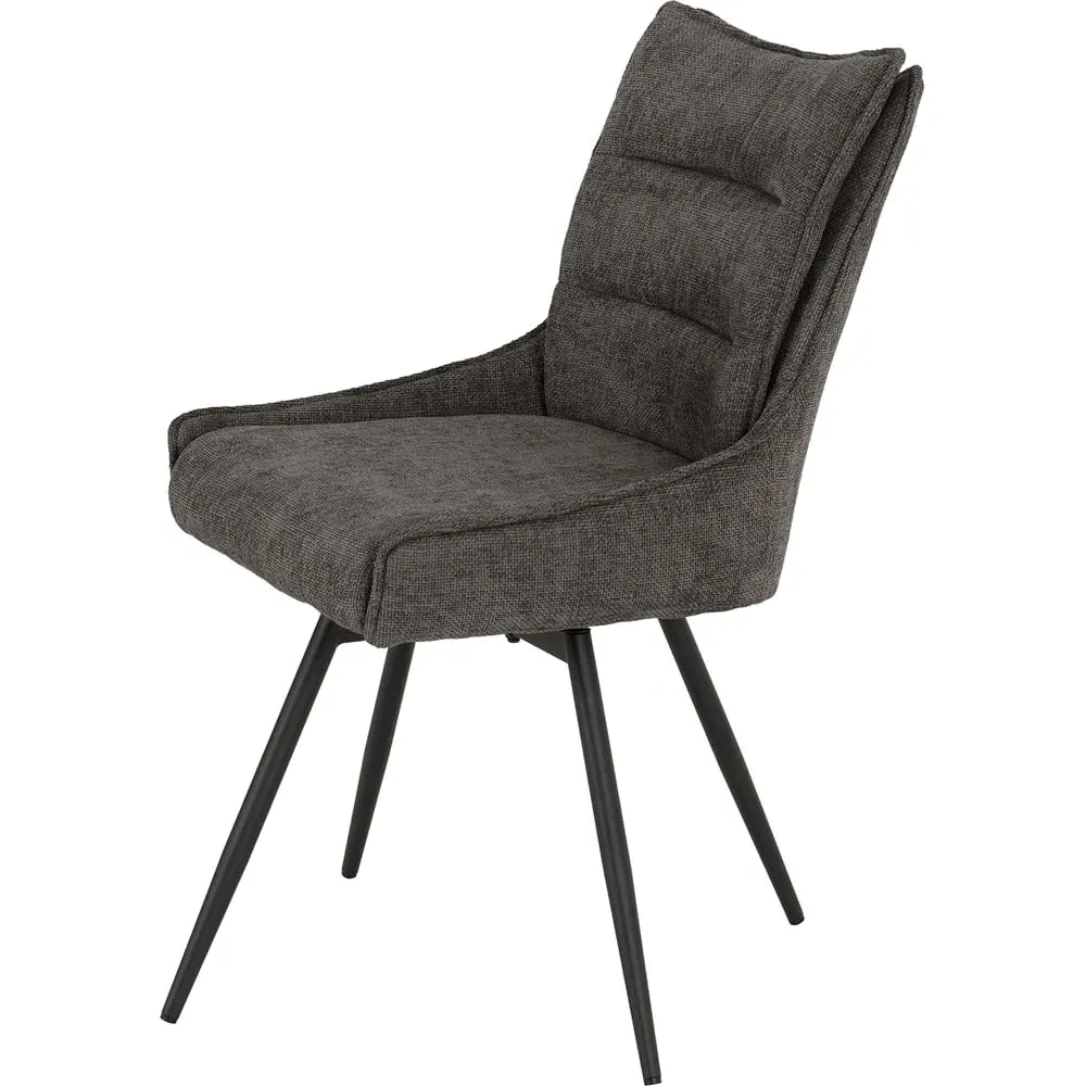 Lewis Set of 2 Swivel Dining Chairs - Grey, Fabric