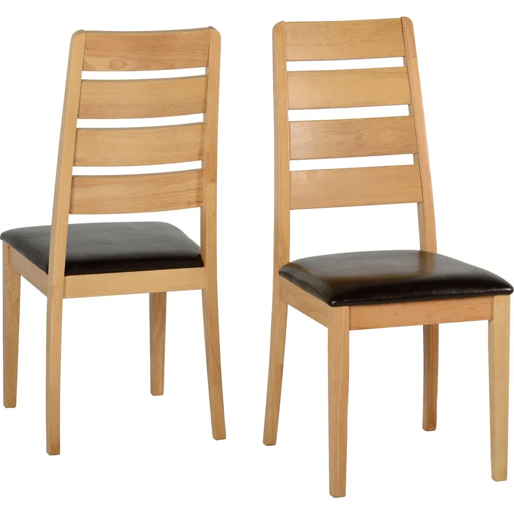 Logan Set of 2 Dining Chairs - Brown, Oak