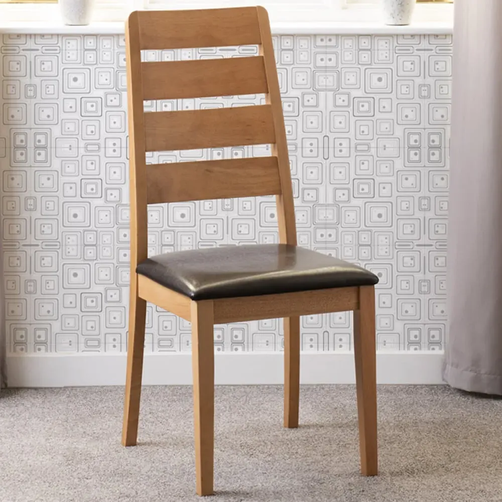 Logan Set of 2 Dining Chairs - Brown, Oak image