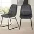 Lukas Set of 2 Dining Chairs - Grey, Velvet